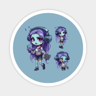 Haloween Zombie Girls Magnet